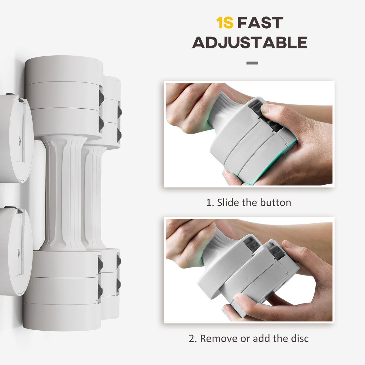 Adjustable Dumbbells Set – Fast Adjust, Compact, 2.5kg Pair - All Round Fitness