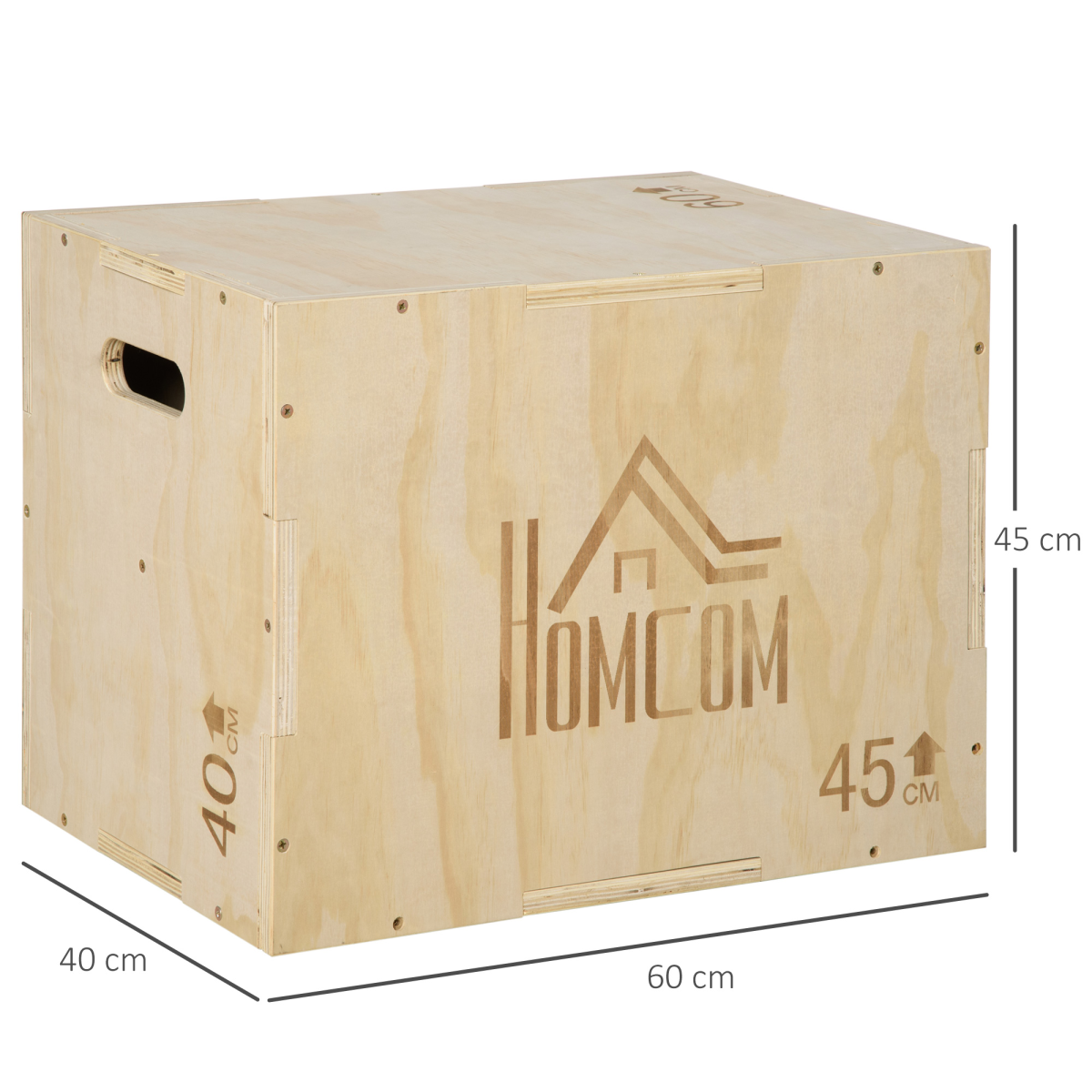 HOMCOM 3-in-1 Adjustable Wooden Plyo Box - Boost Agility & Power at Home! - All Round Fitness