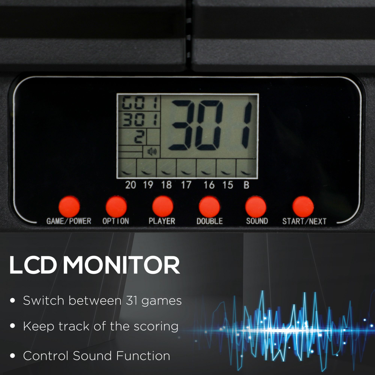 Electronic Dart Board Set with Cabinet – 31 Games, Up to 8 Players, LCD Display