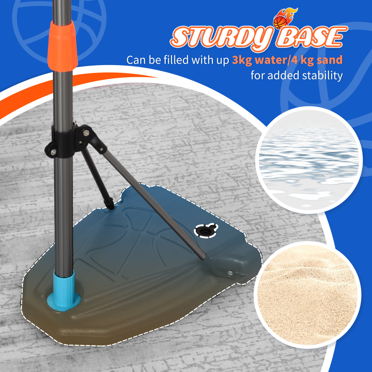 3-in-1 Kids Basketball Hoop Set with Ball & Pump, Adjustable Height, Fillable Base – Ages 3-8