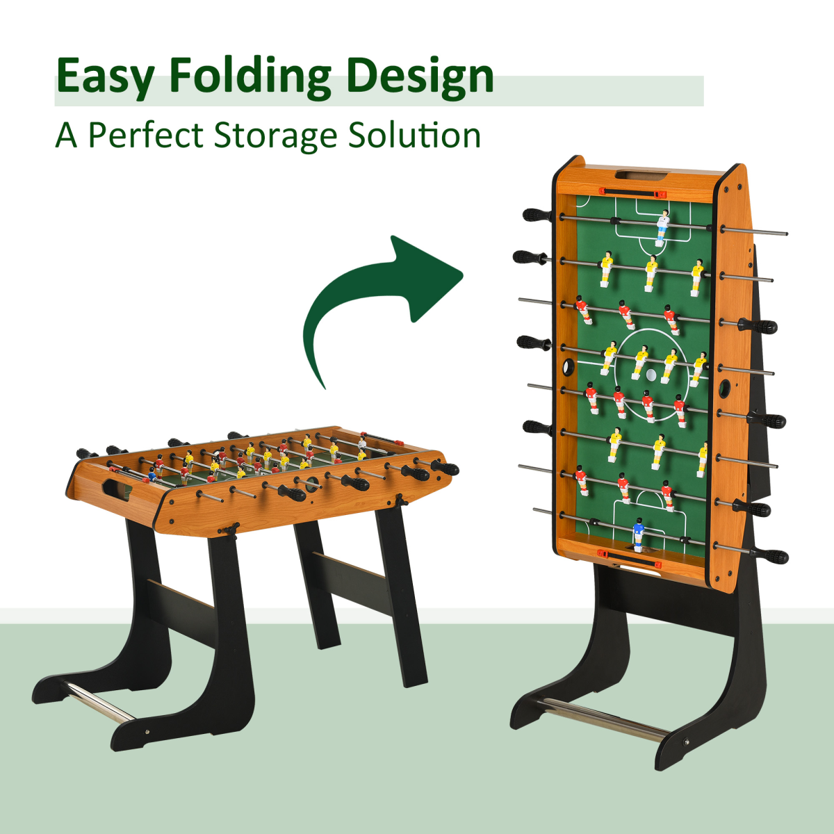 Folding Foosball Table – Compact Mini Football Game for Kids & Families