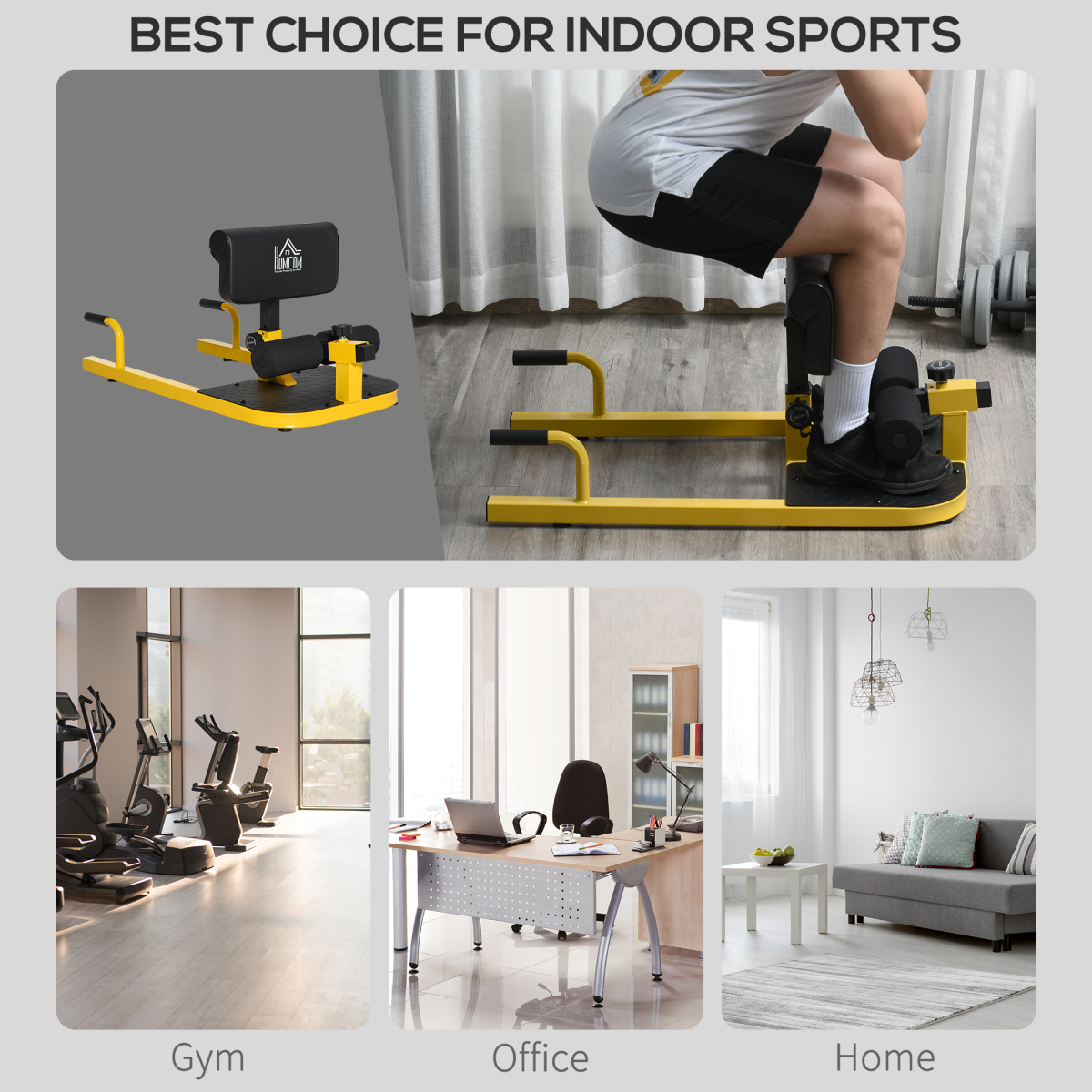 3-in-1 Squat, Sit-Up & Push-Up Machine – Adjustable Leg Exerciser for Full-Body Training - All Round Fitness