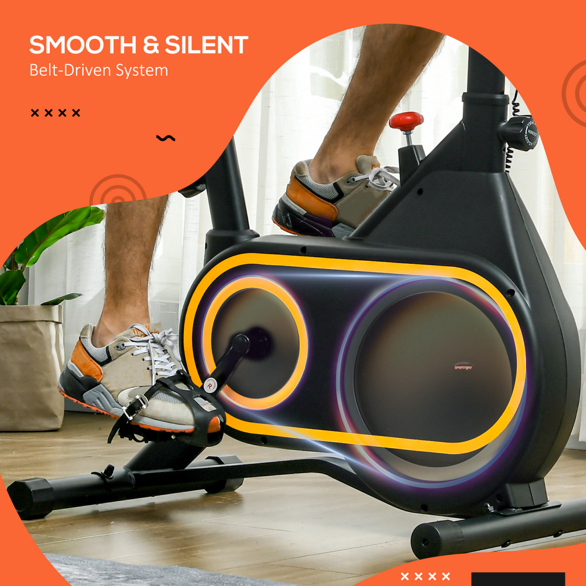 SPORTNOW Stationary Exercise Bike with LCD Display & 8 Resistance Levels – Home Cardio Training - All Round Fitness
