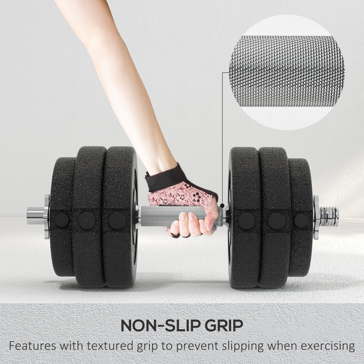 HOMCOM 30kg Adjustable Dumbbell Weight Set – Hand Weights for Body Fitness