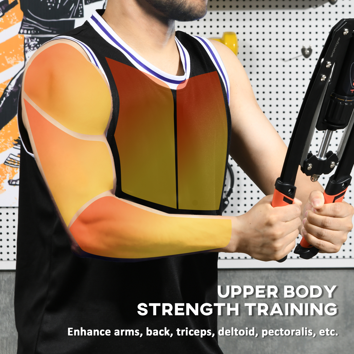 Hydraulic Chest Expander – Adjustable Resistance Arm, Chest & Back Trainer (22-440lbs)