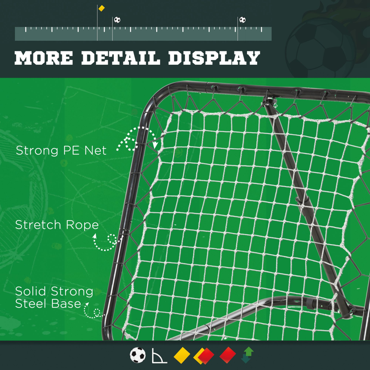 Multi-Angle Rebounder Net for Football & Baseball Training by HOMCOM - All Round Fitness