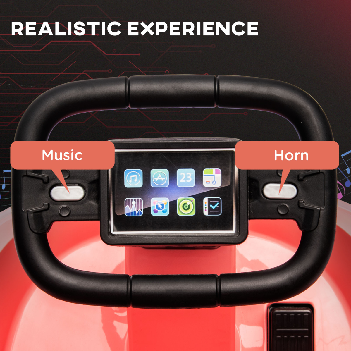 Kids 6V Electric Bumper Car with 360° Spin, Lights & Music – Pink