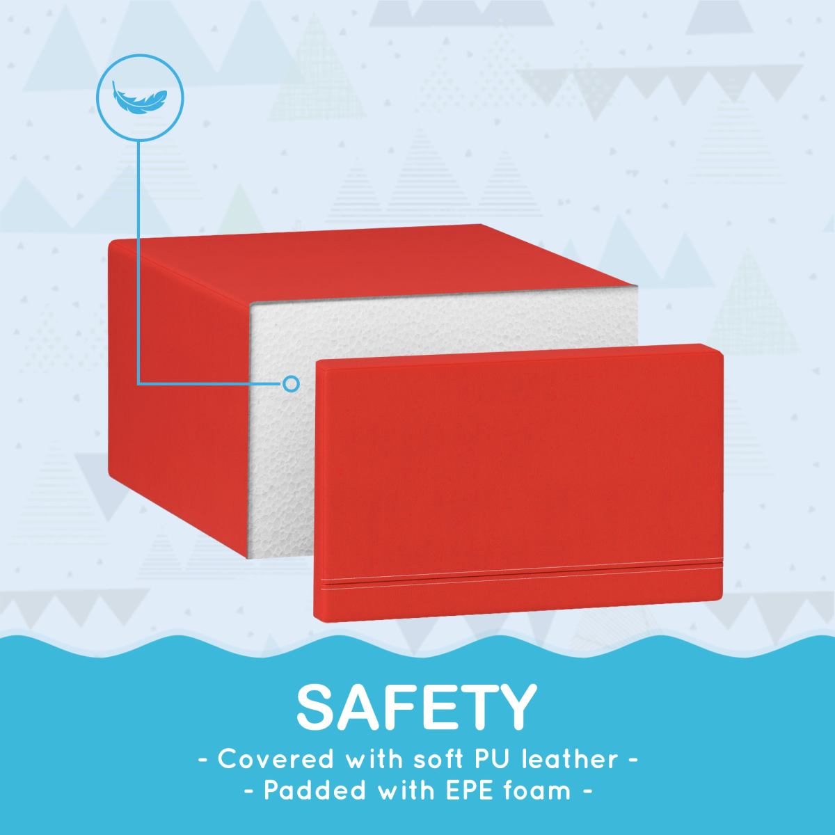 Soft Play Climber Set for Toddlers – 2-Piece Foam Blocks for Climbing, Sliding & Creative Play (Blue/Red)