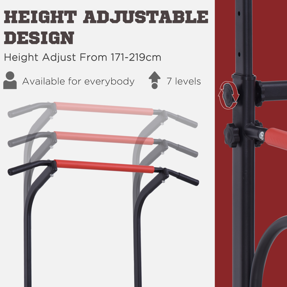 Adjustable Steel Power Tower: Ultimate Multi-Use Gym Station for Total Body Workout - All Round Fitness