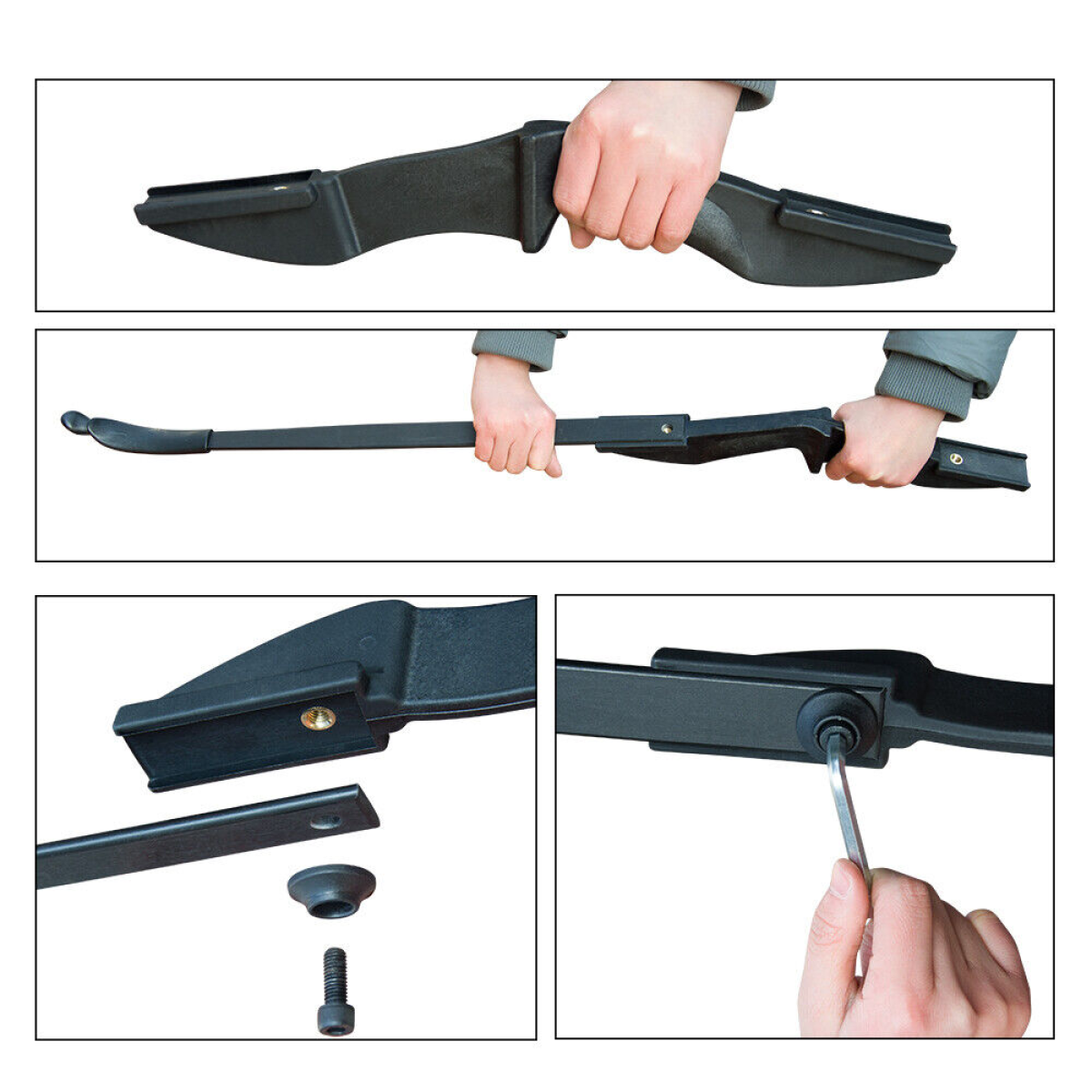 53" Takedown Recurve Bow Set with 6 Fiberglass Arrows, 40lbs Draw Weight – Archery Hunting & Target Practice