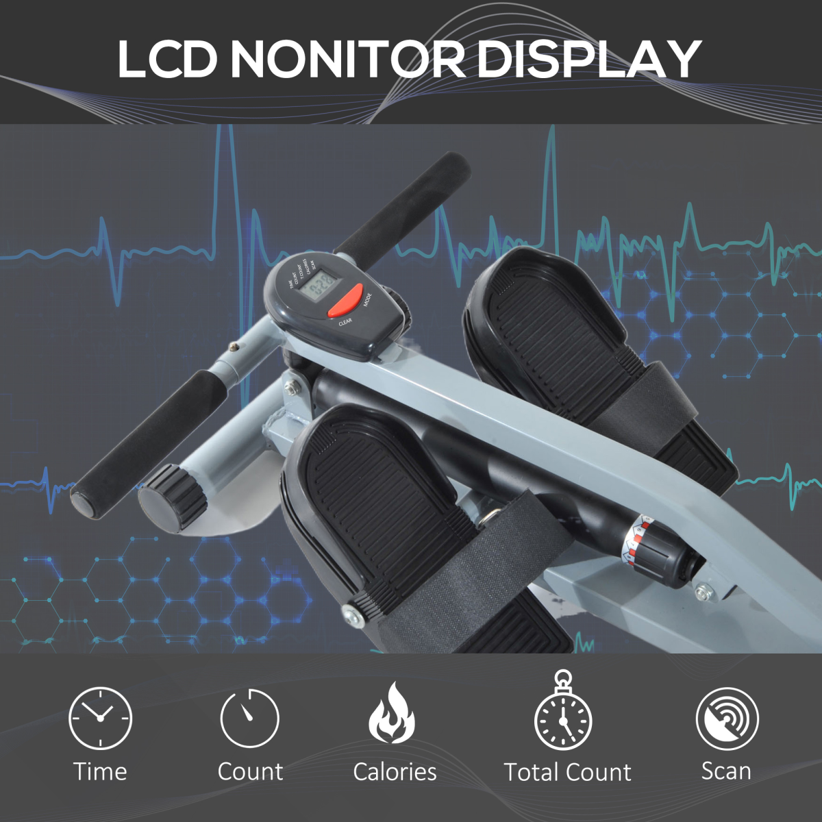 12-Level Adjustable Rowing Machine for Complete Home Gym Fitness Experience - All Round Fitness