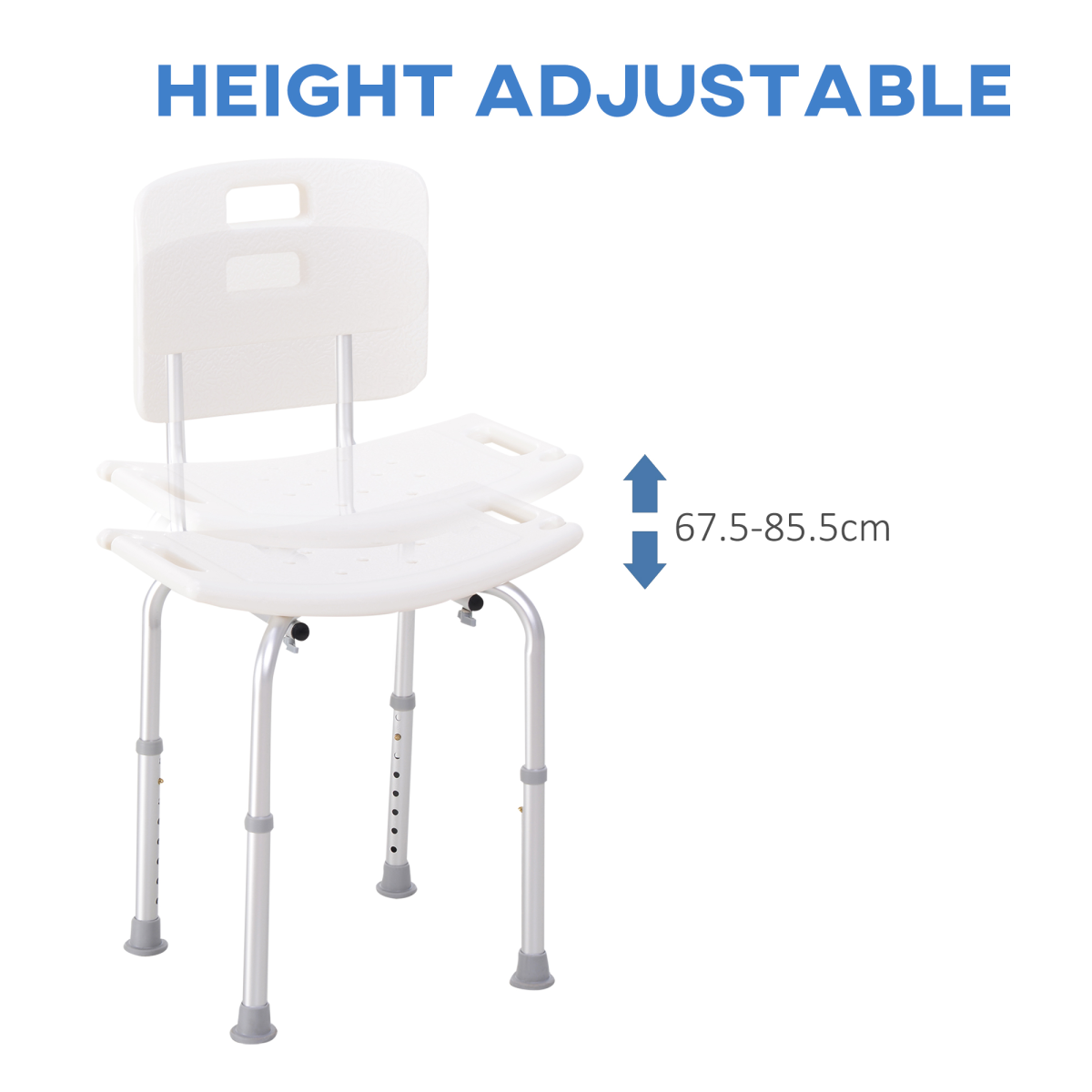 Adjustable Bath Chair for Safety - Durable Shower Seat for Elderly & Disabled - All Round Fitness