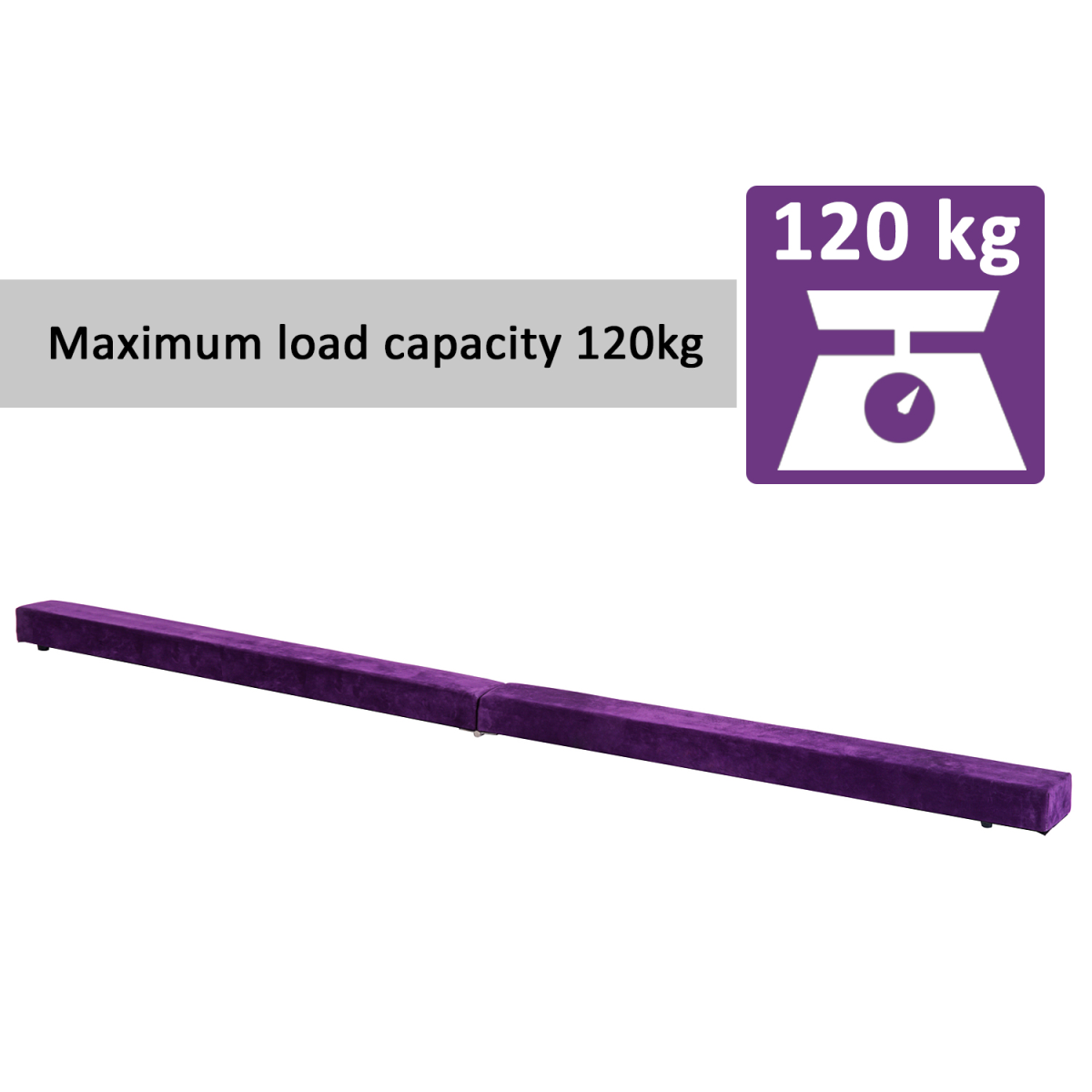 2.4m Folding Suede Balance Beam – Portable Gymnastics Trainer for Kids, Teens & Adults - All Round Fitness