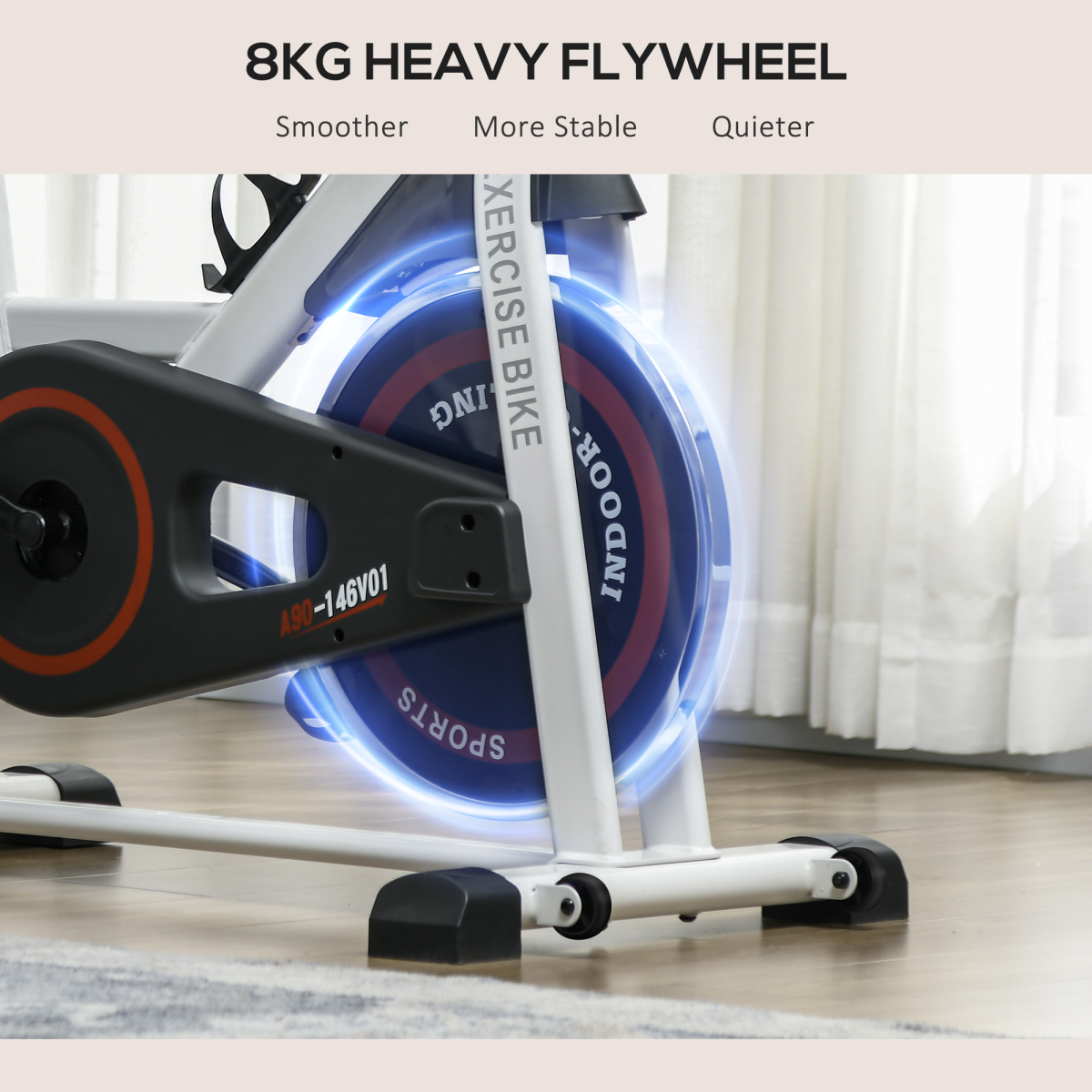 8kg Flywheel Exercise Bike with Adjustable Resistance & LCD Monitor – Indoor Cycling Trainer - All Round Fitness