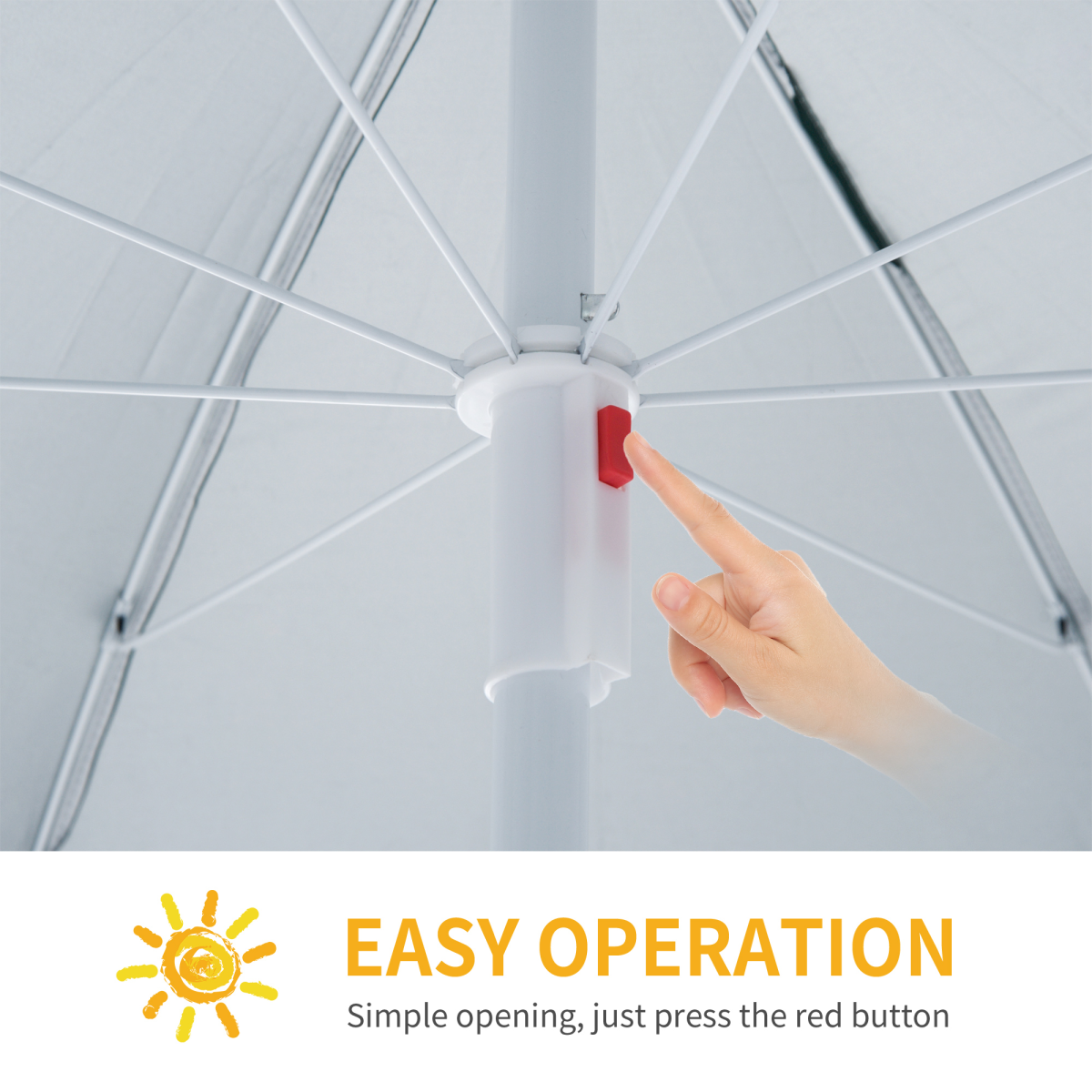 2.2M Fishing Umbrella with Side Panels – Outdoor Beach Sun Shade Shelter with Carry Bag