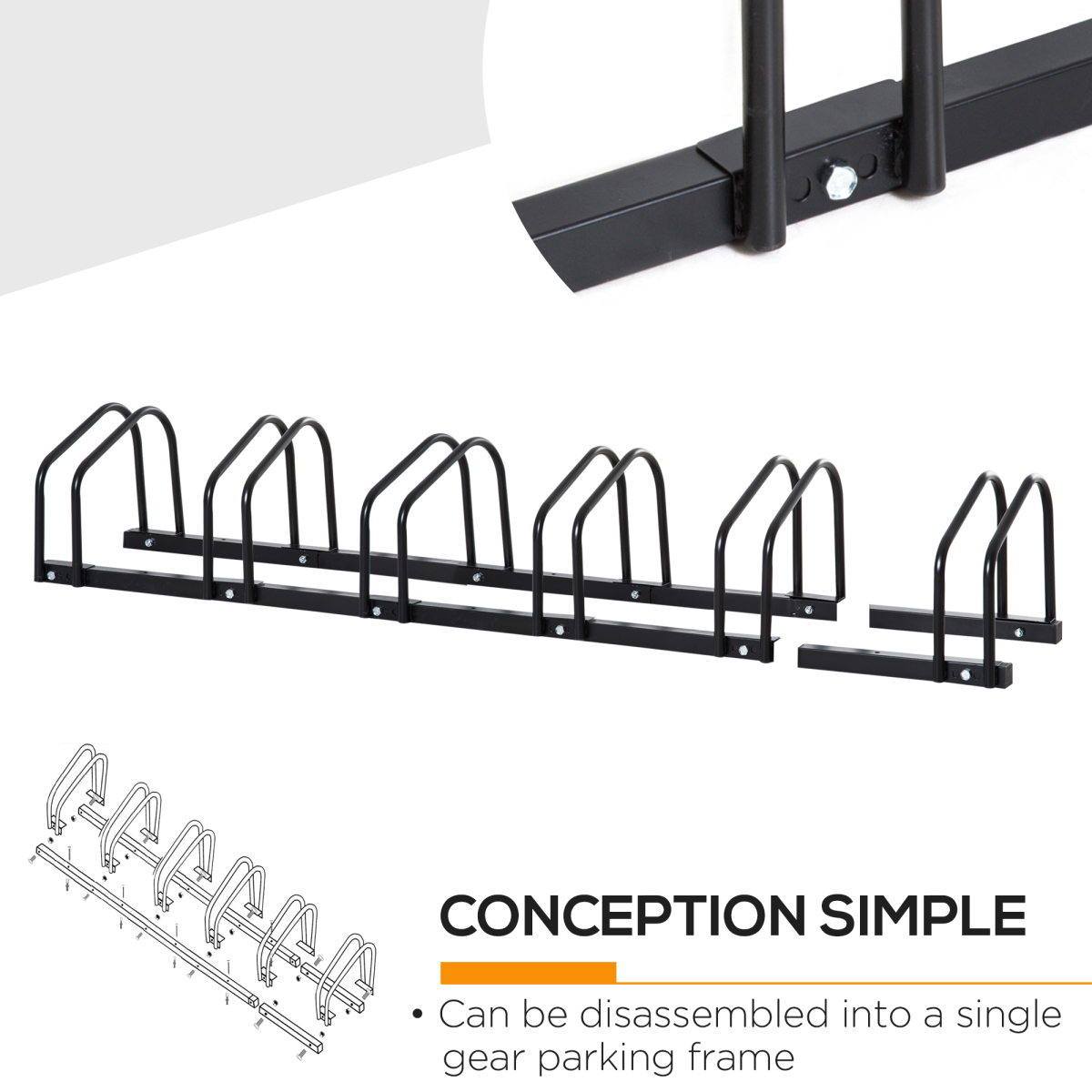 Secure 6-Bike Storage Rack - Heavy-Duty Locking Floor & Wall Mount - Black - All Round Fitness
