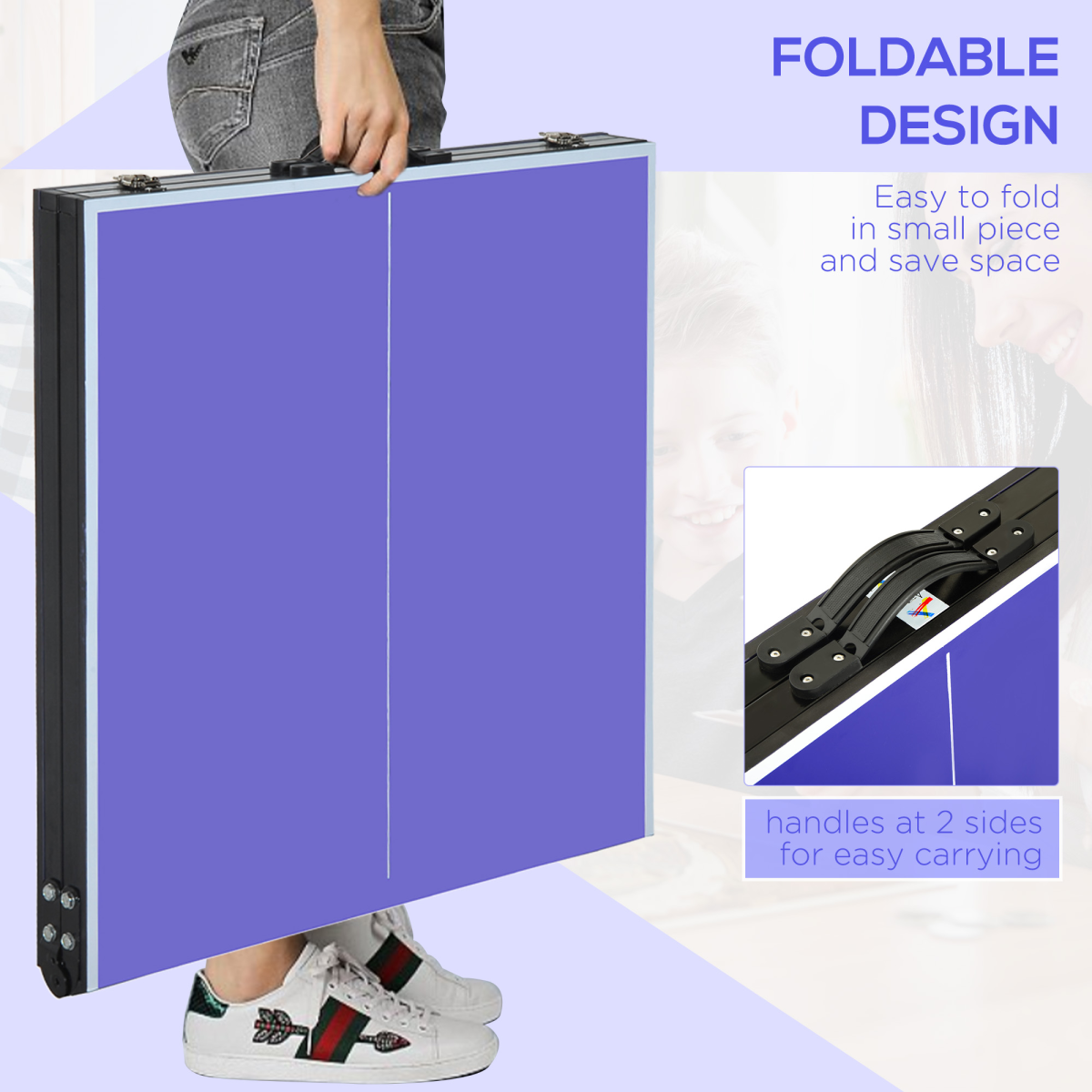 Portable Folding Mini Table Tennis Set - Fun Game for Family & Friends! - All Round Fitness