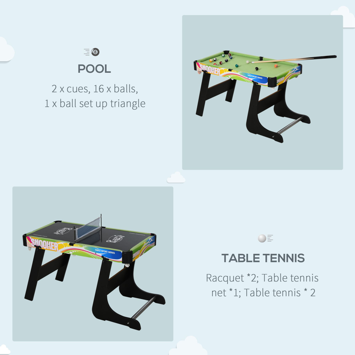 4-in-1 Foldable Game Table – Football, Table Tennis, Hockey & Pool for Home Entertainment