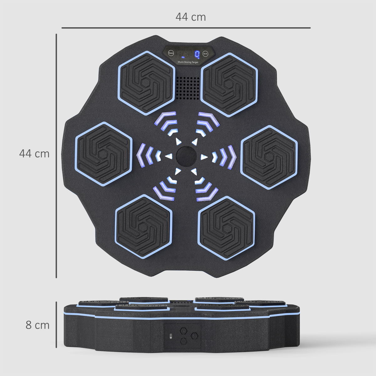 Music Boxing Machine with Bluetooth, LED Lights & Punch Tracking – Wall-Mounted Training Pad
