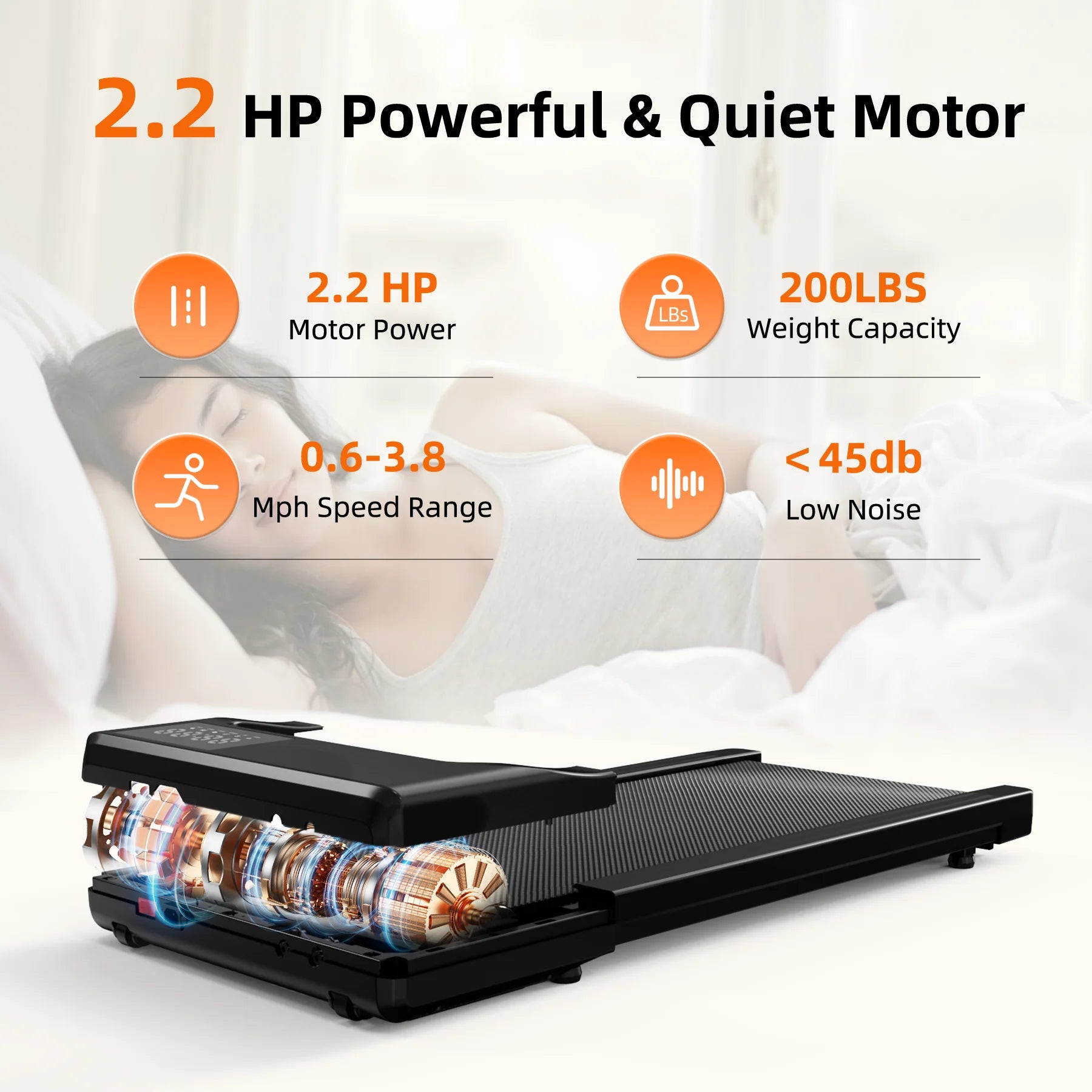 90CM Long Walking Area 200 Lb Walking Pad ,Under Desk Treadmill with Remote Control ,2 in 1 Portable Walking Treadmill for Home