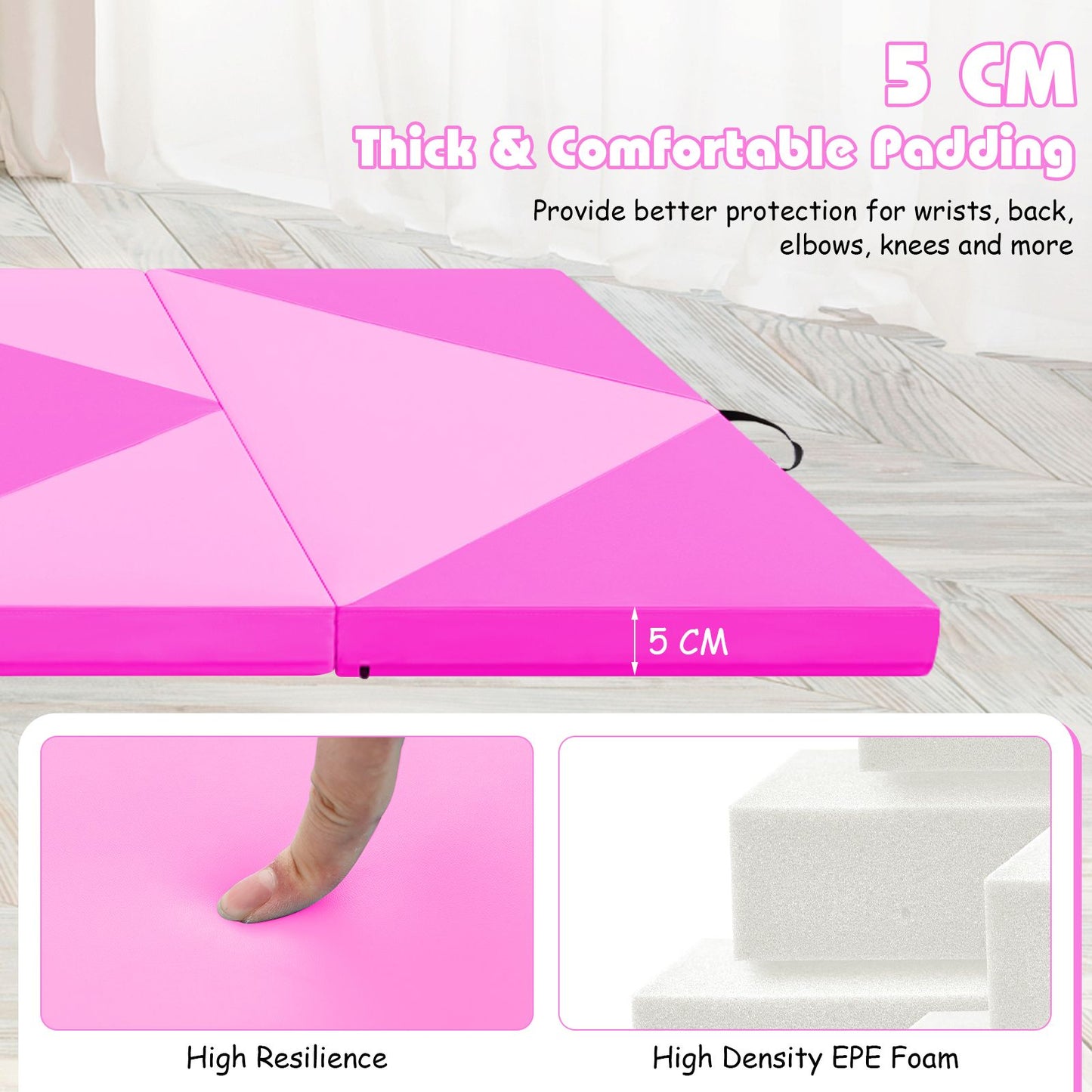 240 cm PU Leather Folding Gymnastics Mat