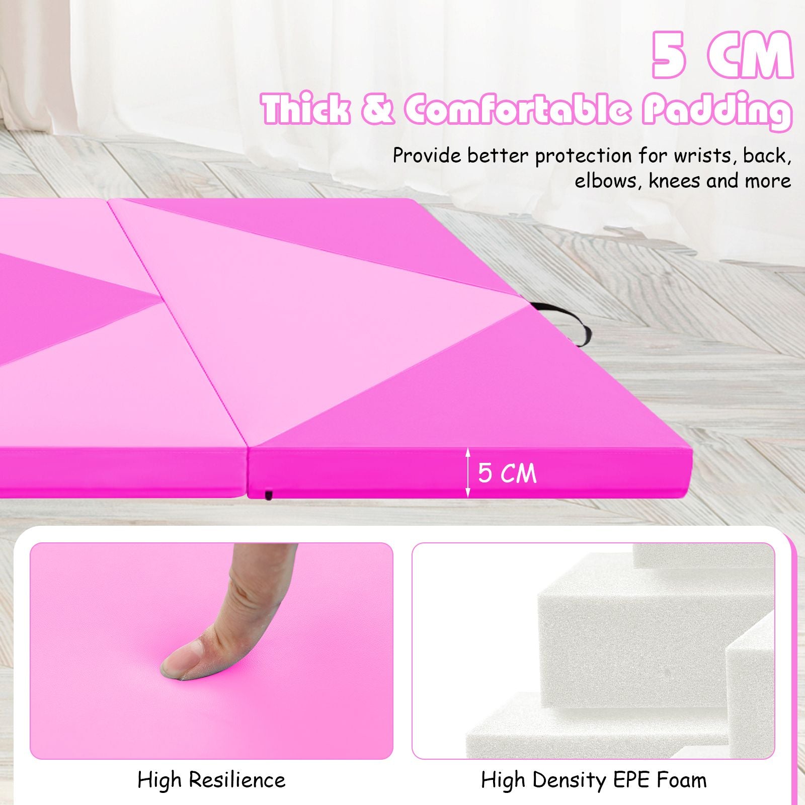 240 cm PU Leather Folding Gymnastics Mat