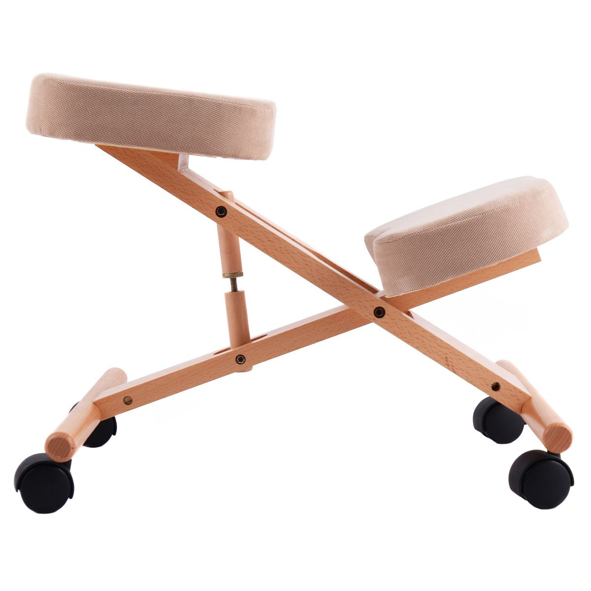 Adjustable Wood Posture Stool for Enhanced Comfort in Gaming and Computer Work