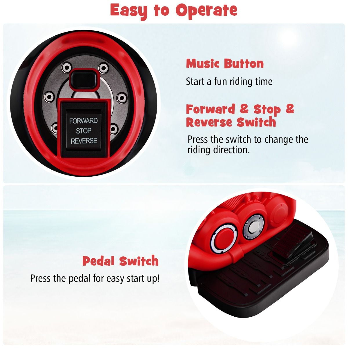 6V Electric Kids Ride-On Motorcycle with Bubble Maker