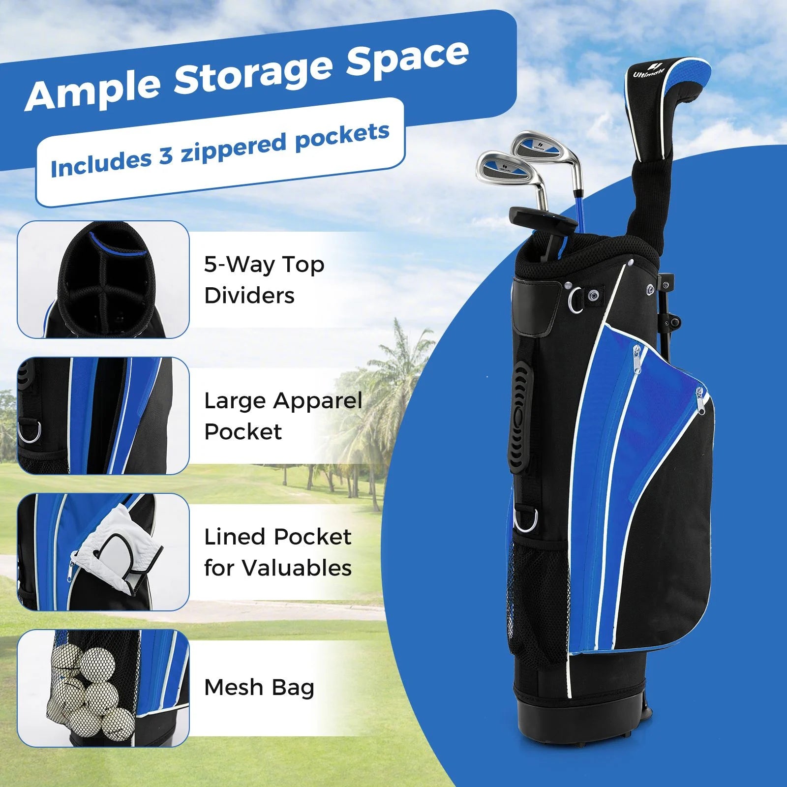 Complete Golf Club Set for Children Aged 8-13 Years