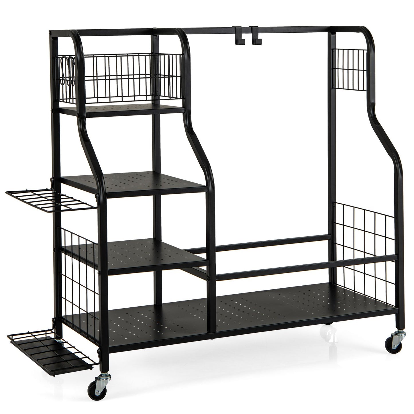 5-in-1 Golf Bag Storage Organizer with Integrated Storage Basket