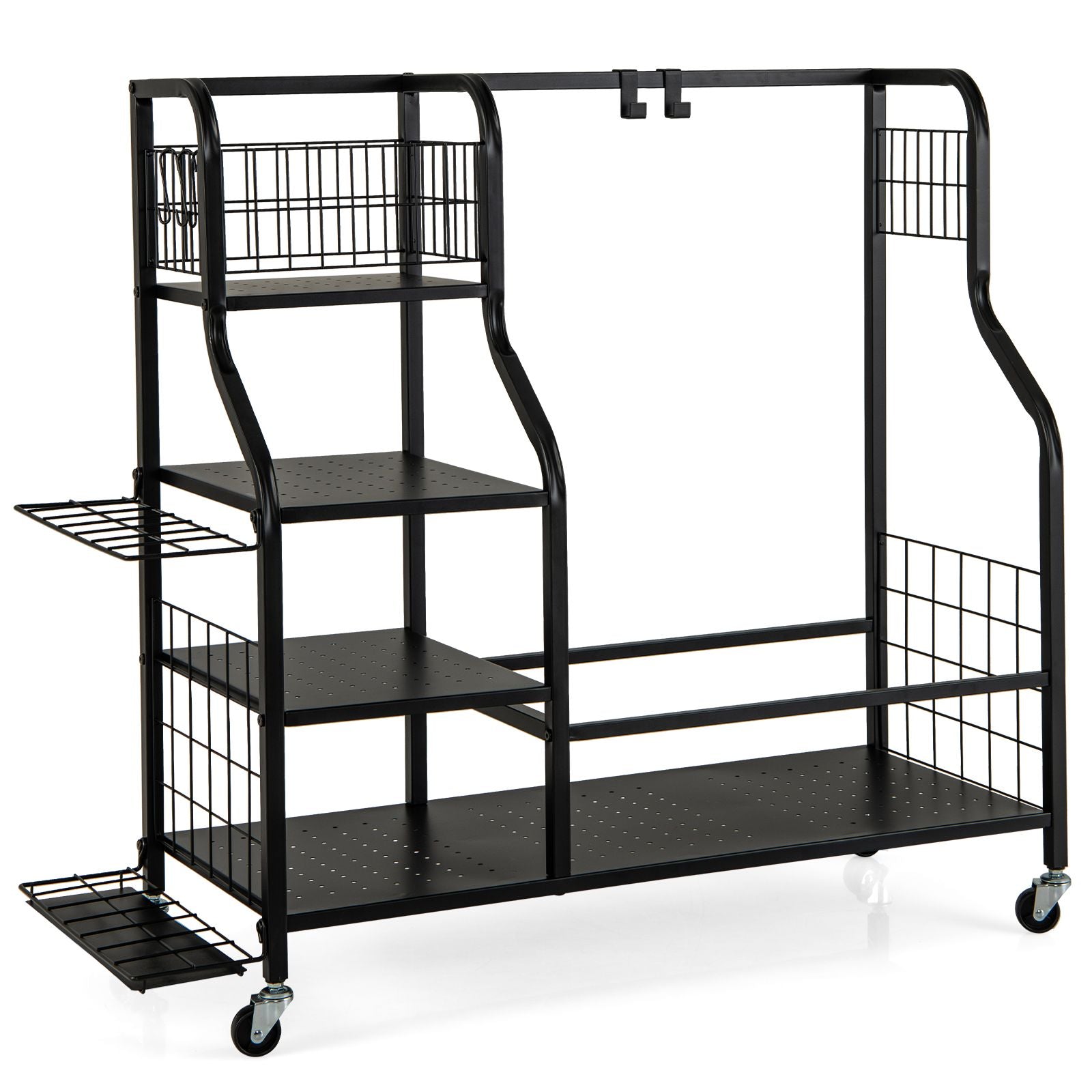 5-in-1 Golf Bag Storage Organizer with Integrated Storage Basket