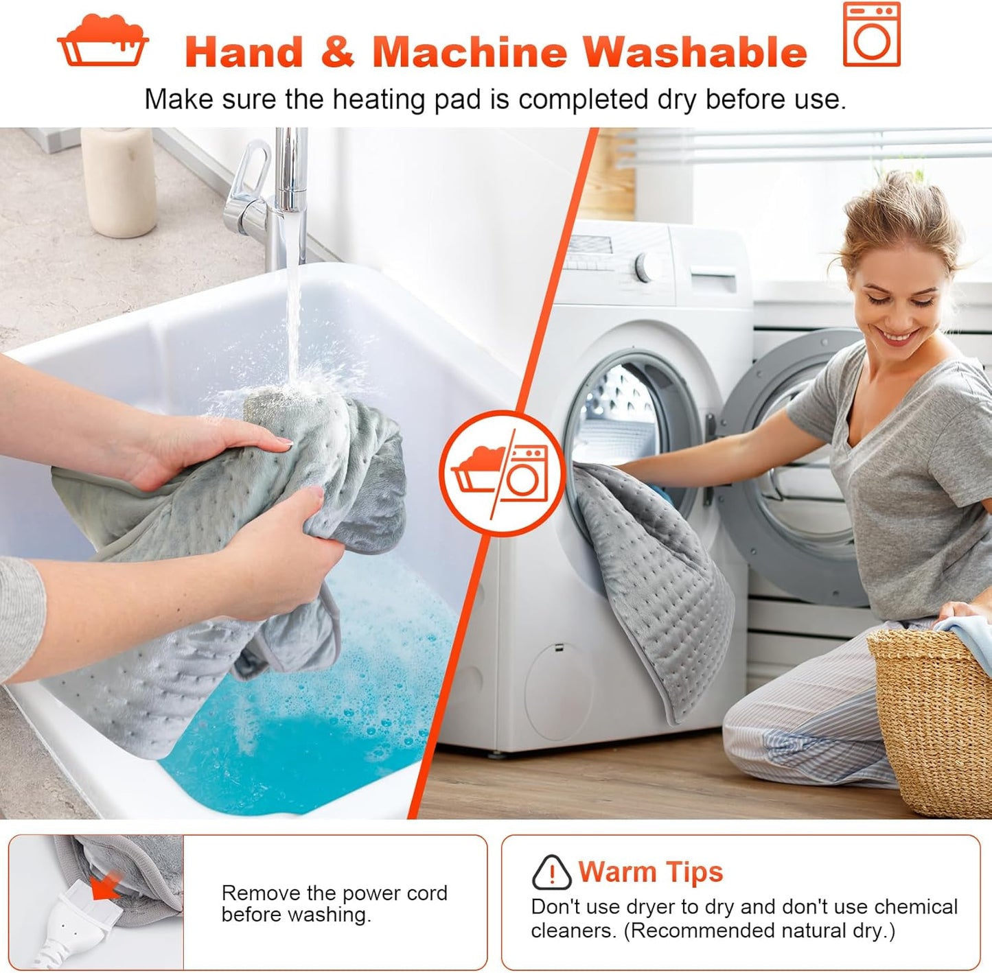 Electric Heated Foot Warmer, 74X40Cm Fast Heating Foot Warmer Pad, Washable Feet Warmer with 6 Levels Temp & 4 Timers, Fast Heating Pad for Back Pain Relief, Hands, Shoulders, Abdomen