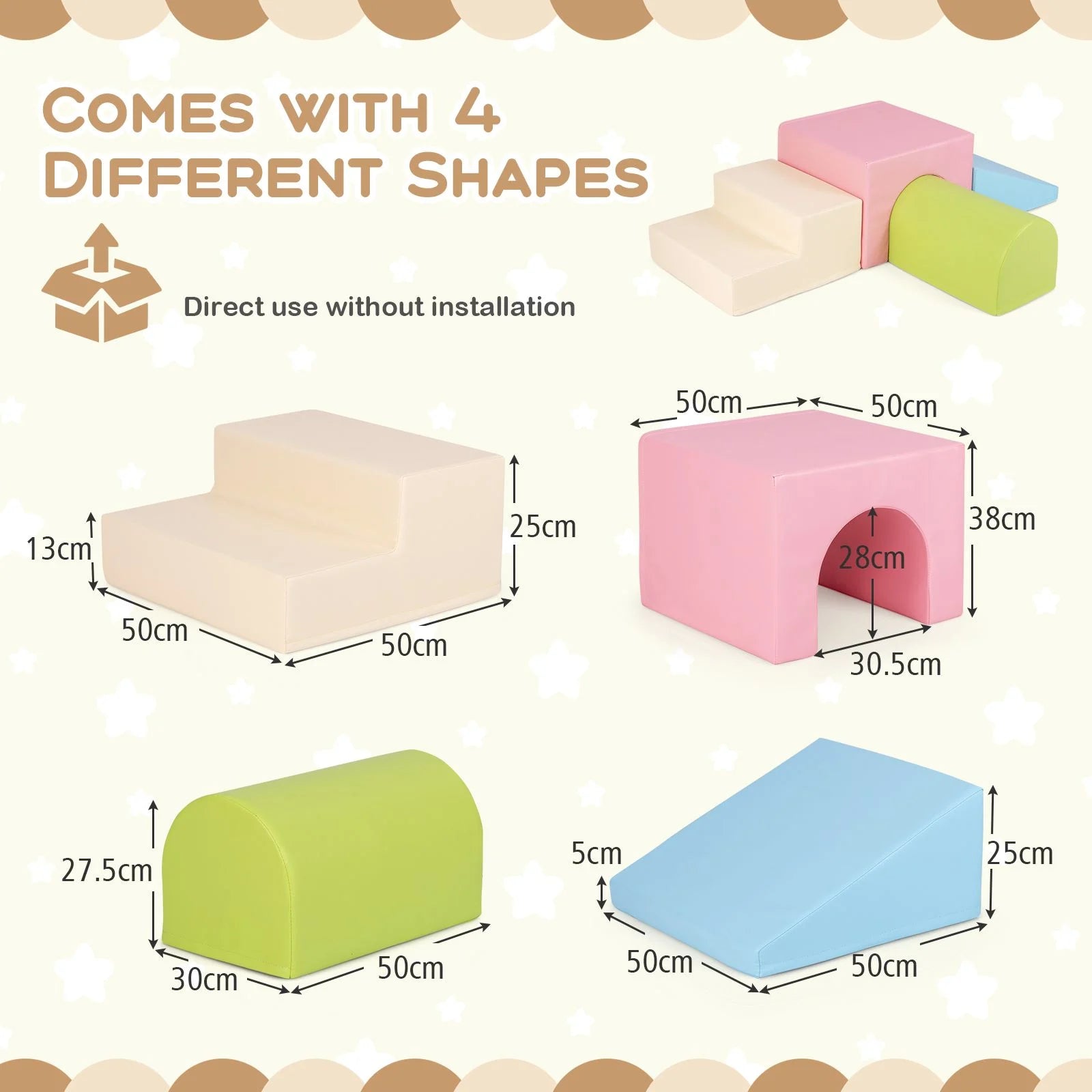 Infant and Toddler Climbing and Crawling Foam Block Play Set