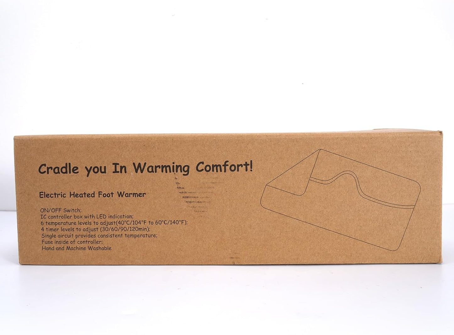 Electric Heated Foot Warmer, 74X40Cm Fast Heating Foot Warmer Pad, Washable Feet Warmer with 6 Levels Temp & 4 Timers, Fast Heating Pad for Back Pain Relief, Hands, Shoulders, Abdomen