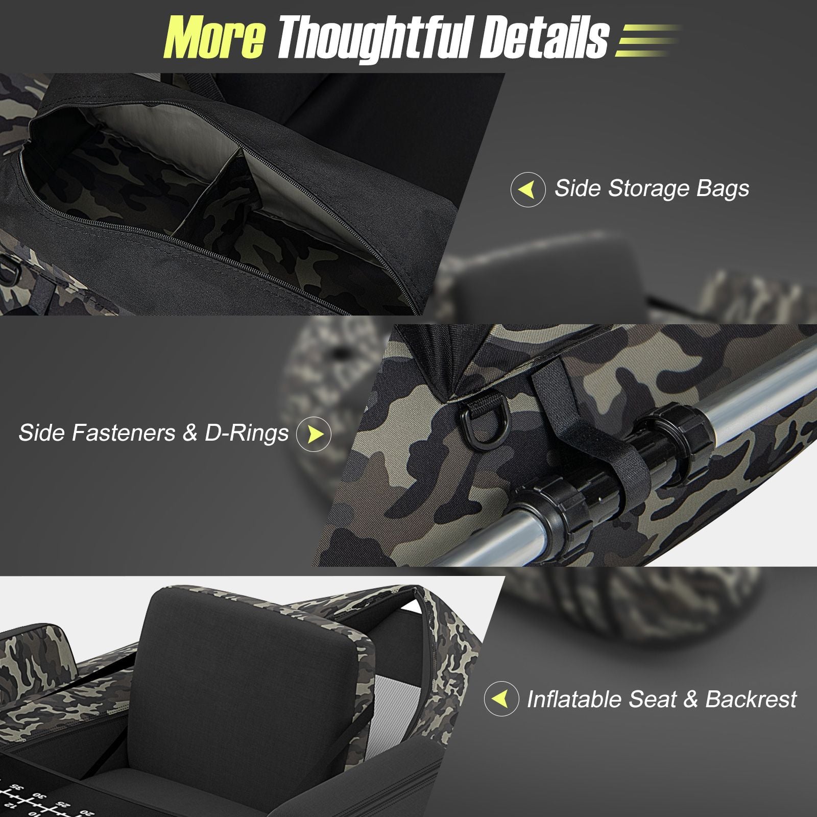 Inflatable Fishing Float Tube with Pump, Paddle, and Storage Compartments