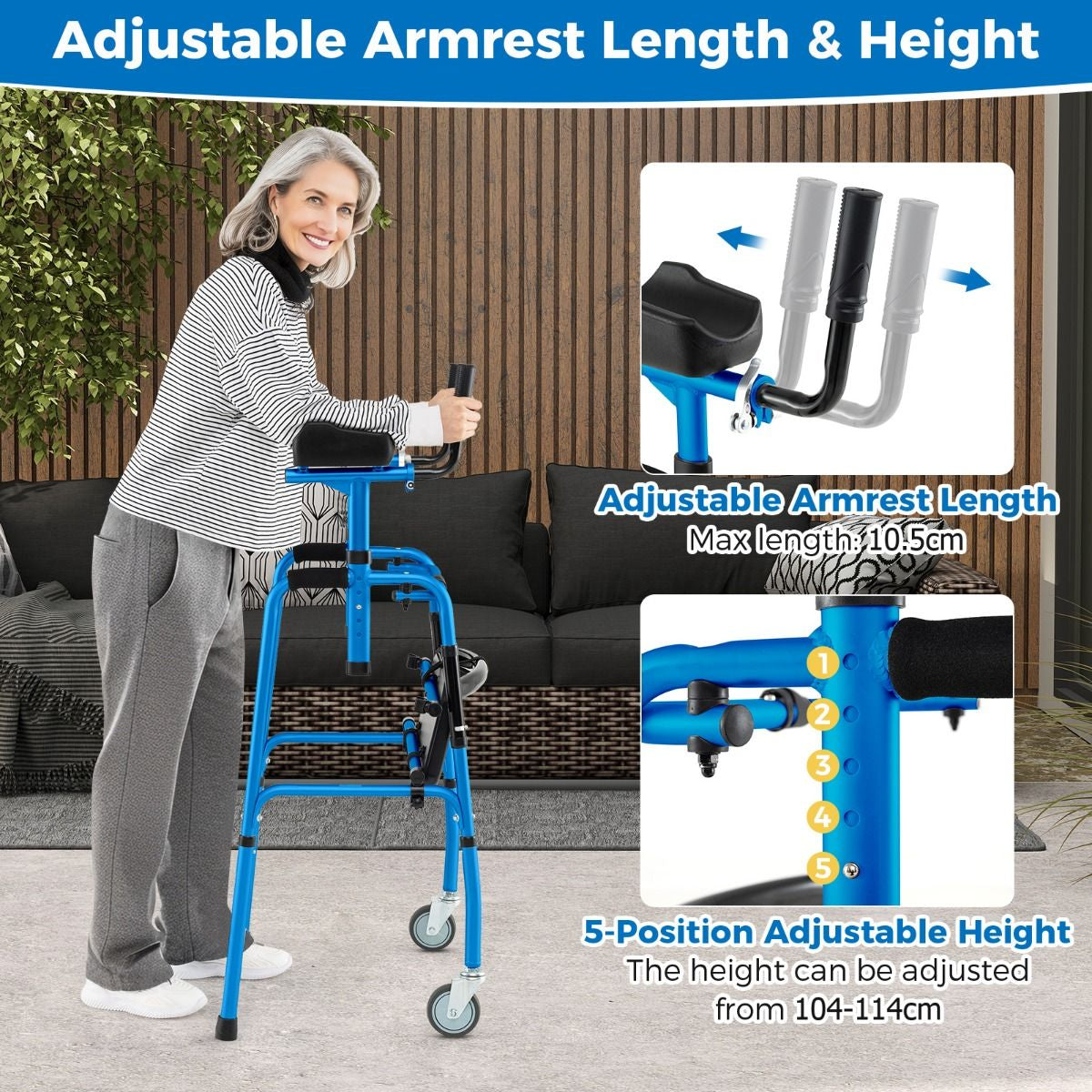 Premium Rolling Walker with Padded Seat and Dual High-Quality Wheels