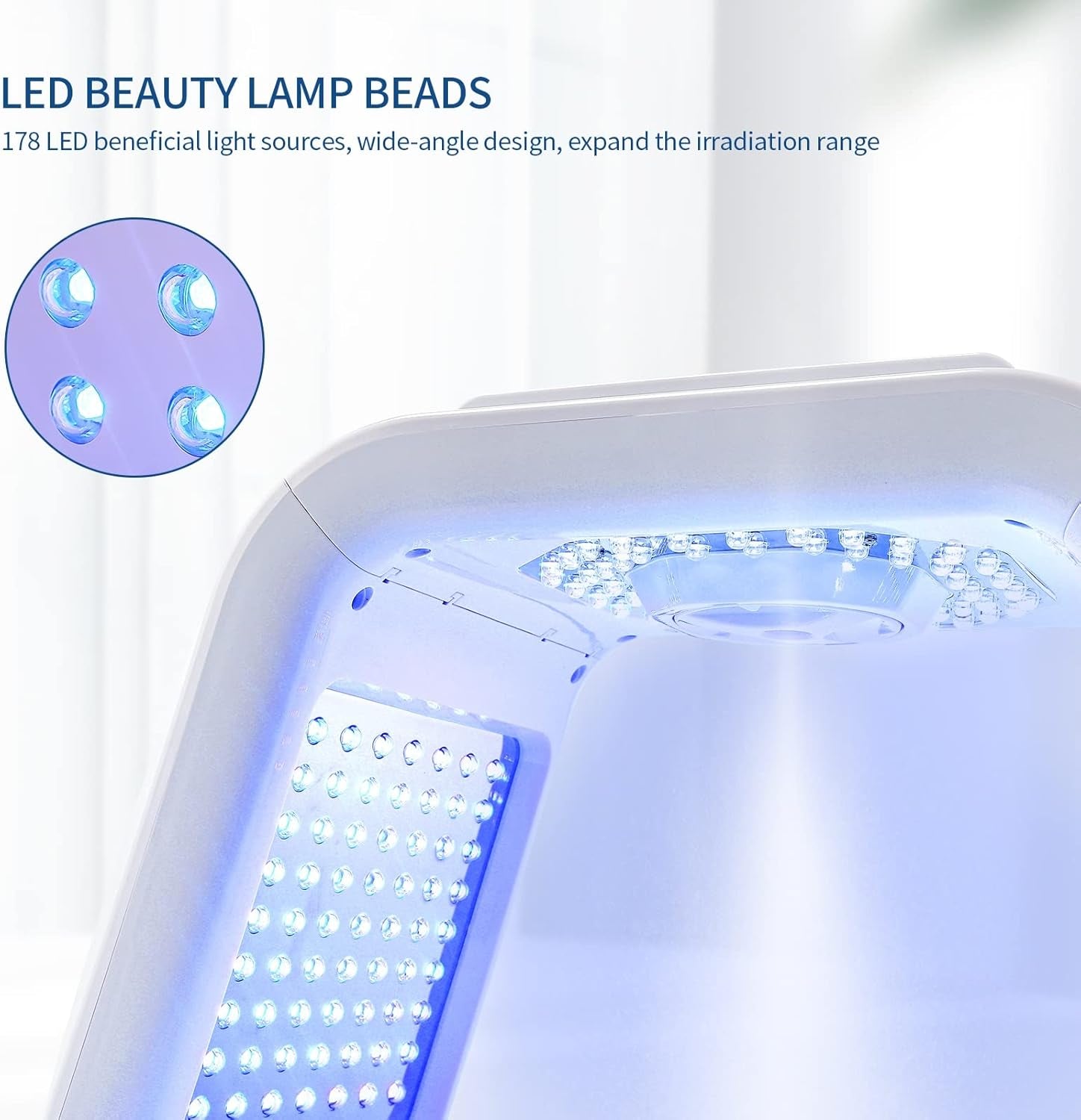 Red Light Therapy Lamp with Nano Spray | 7-Color LED PDT Facial Rejuvenation Machine | 178 LEDs | Anti-Aging, Wrinkle Reduction, Firming & Brightening | Professional Skin Therapy for Home – UK Plug