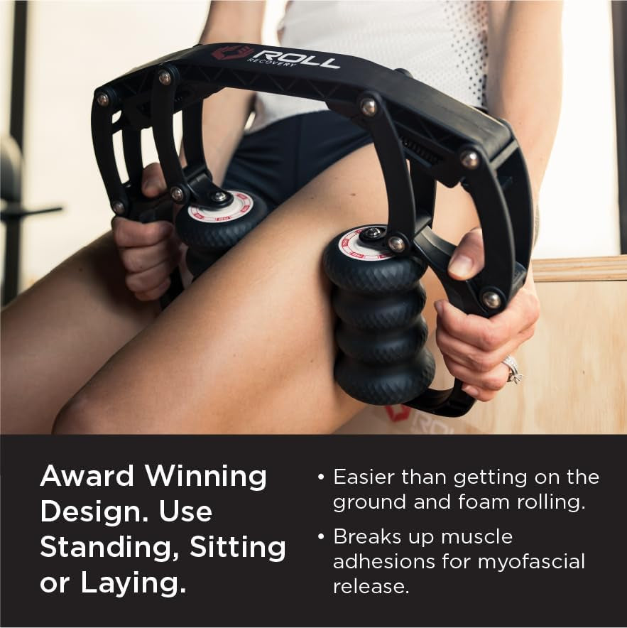 R8 Deep Tissue Massage Roller | Muscle Recovery & Myofascial Release Tool | Improves Circulation & Reduces Inflammation – Carbon Black