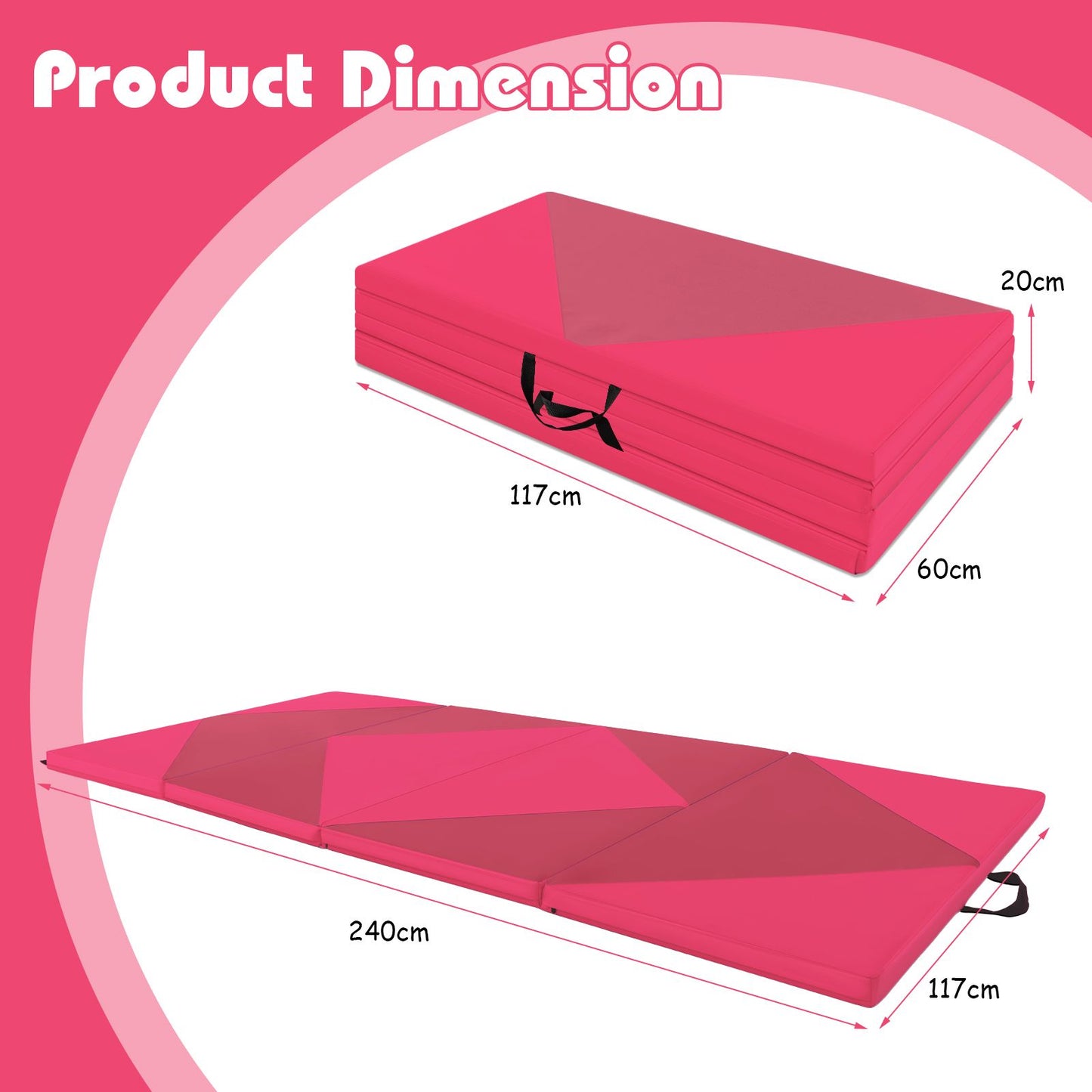 240 cm PU Leather Folding Gymnastics Mat