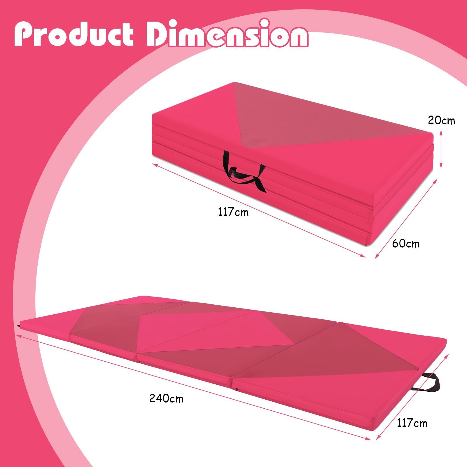 240 cm PU Leather Folding Gymnastics Mat