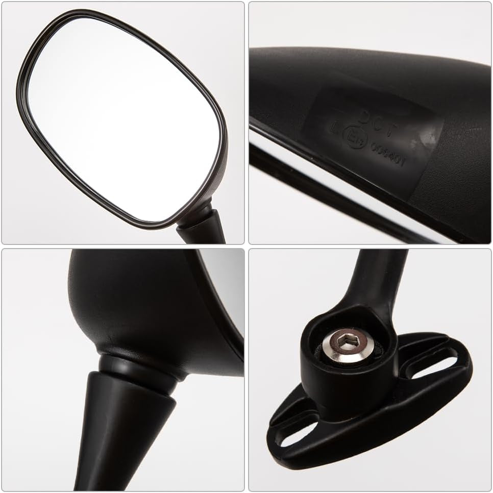 Motorcycle Rearview Mirrors – Adjustable Side Mirrors for Honda CBR250 (2011-2012), CB1300S (2003-2012), CBR600RR (2003-2011) | Wide-Angle Clear Vision with Mounting Kit