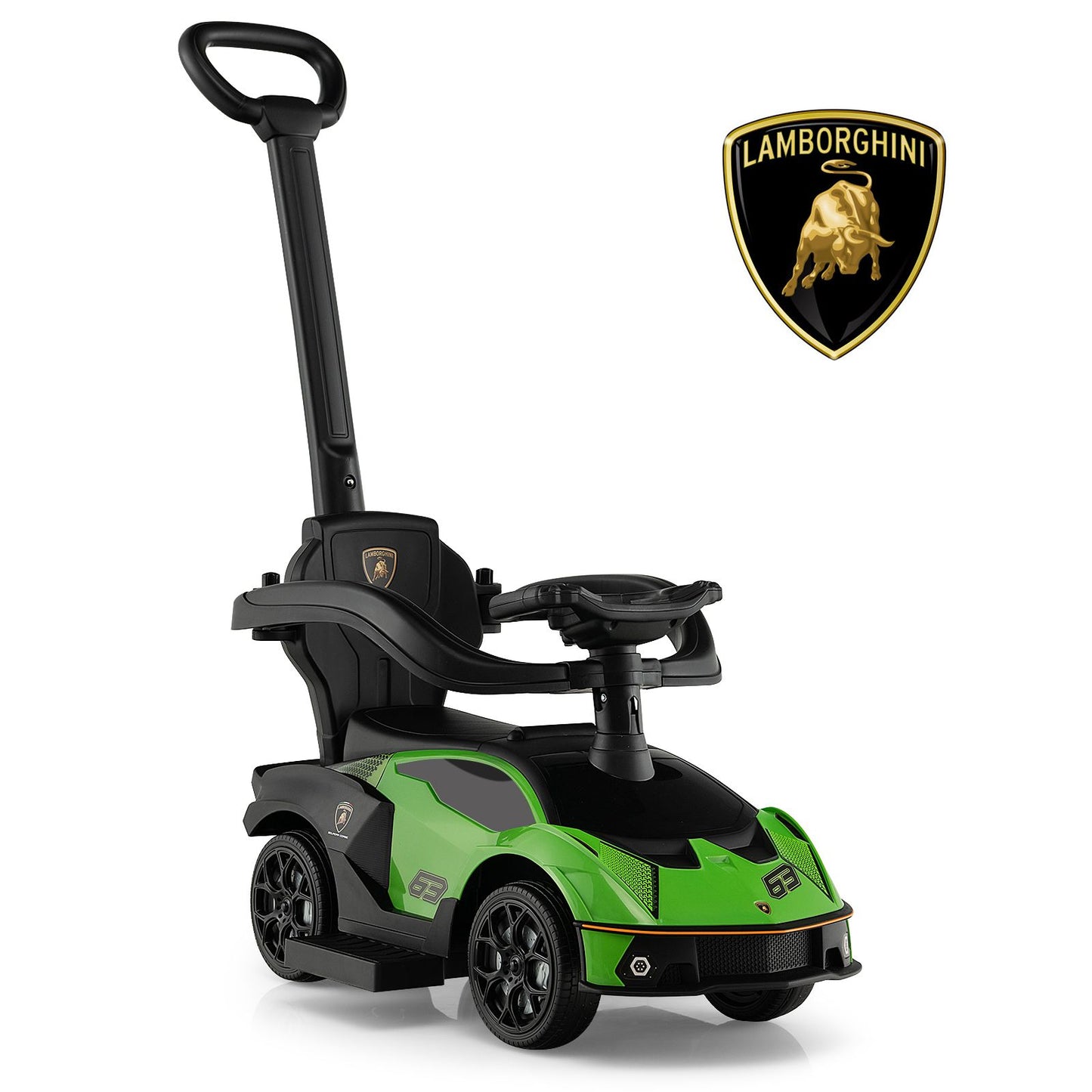 Licensed Lamborghini Ride-On Car for Kids with Push Handle