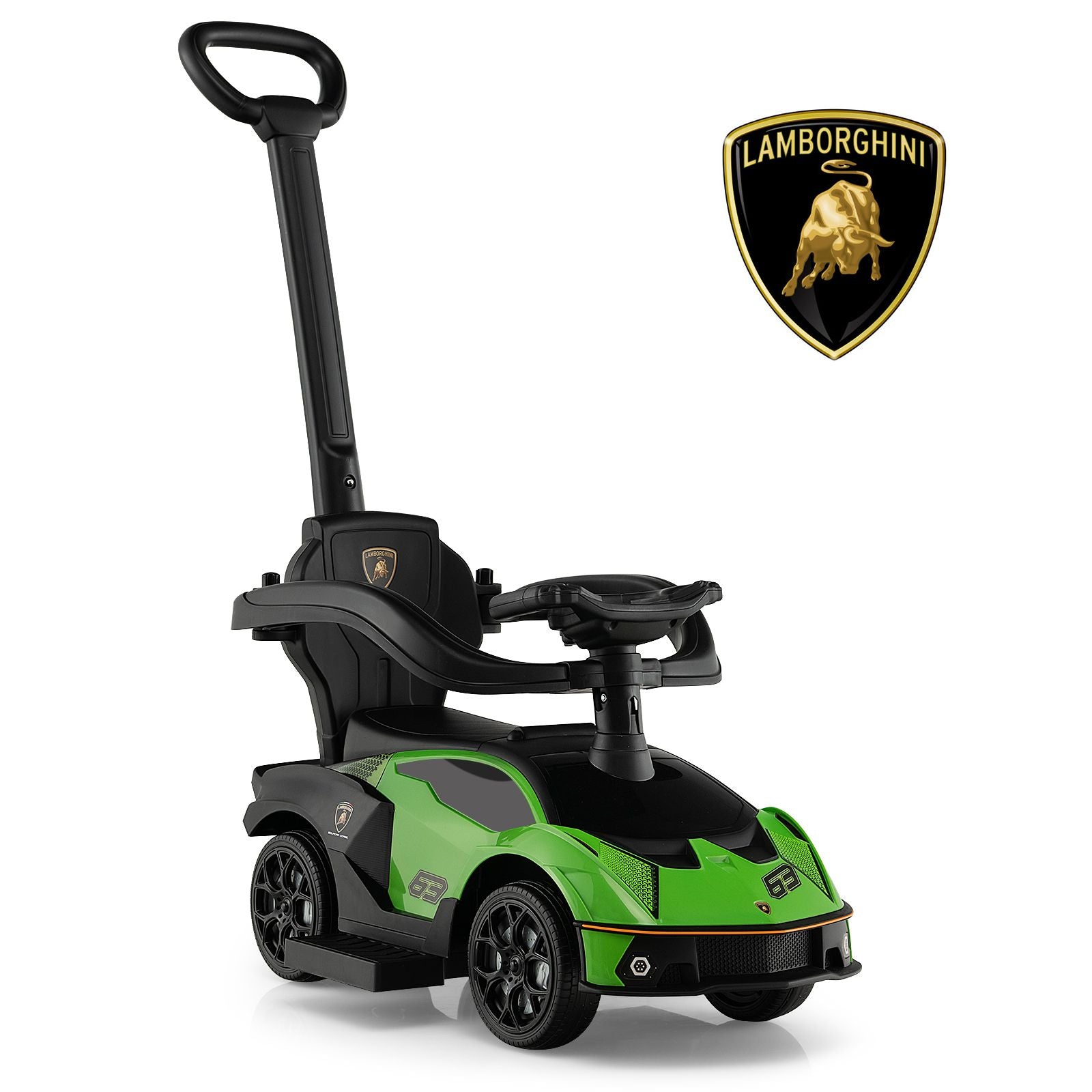 Licensed Lamborghini Ride-On Car for Kids with Push Handle