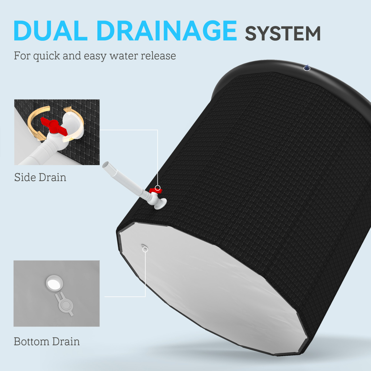 SPORTNOW Portable Ice Bath Tub 300L – Outdoor Cold Water Therapy Recovery Tub, Black