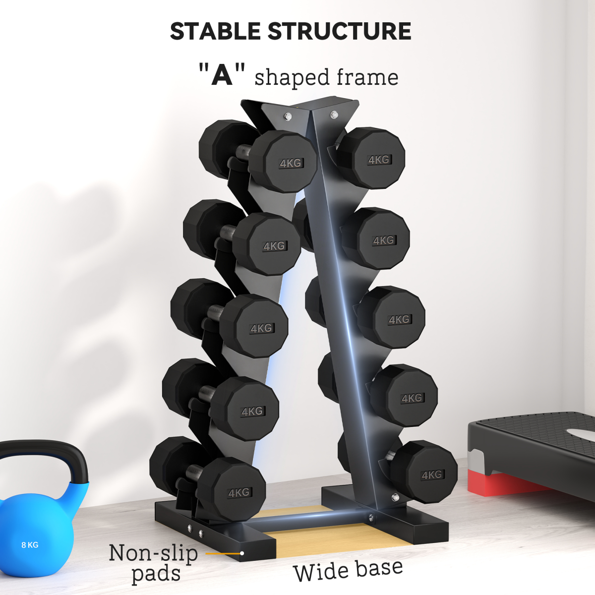SPORTNOW Compact Five-Tier Dumbbell Rack - Organize Your Home Gym Efficiently! - All Round Fitness