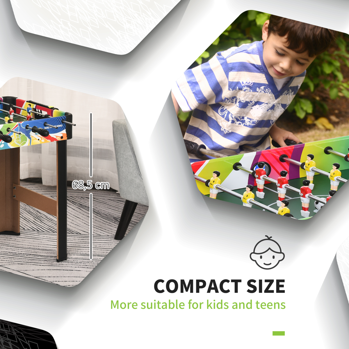 Classic 2.8FT Football Table - Ultimate Pub Game for Home Fun & Competition! - All Round Fitness