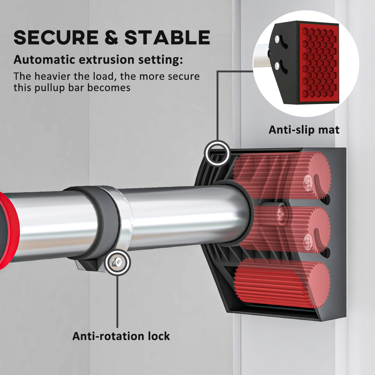 Adjustable No-Screw Doorway Pull-Up Bar – 75–92cm, Heavy-Duty Steel (200kg Capacity)