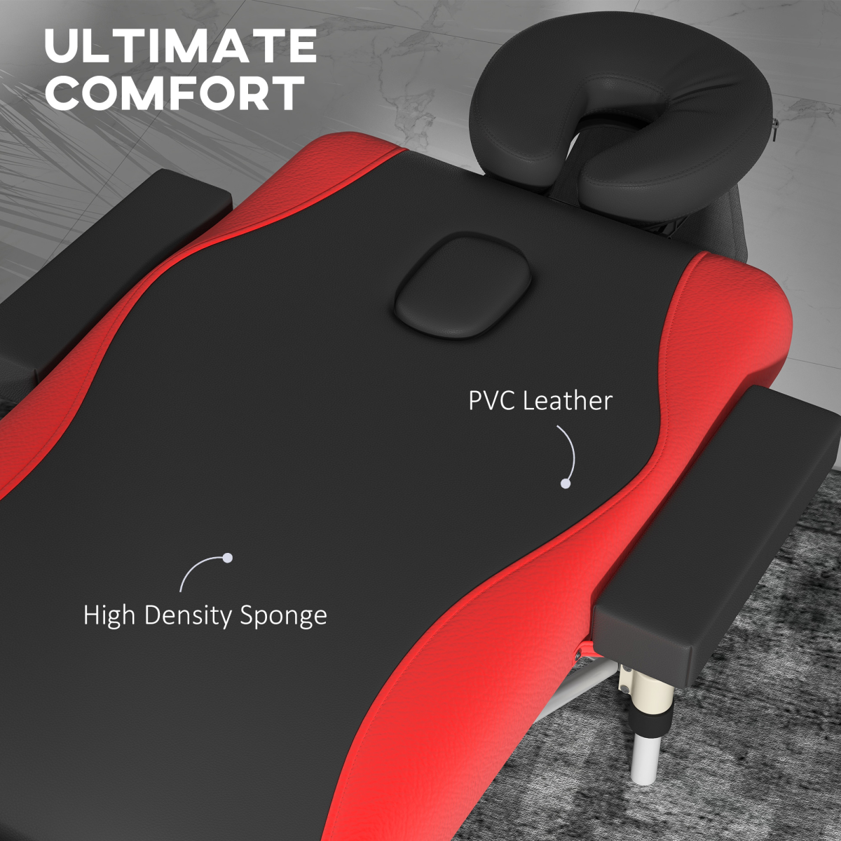 Portable Massage Table Beauty Therapy Couch Bed Spa – Aluminium Frame, Red - All Round Fitness