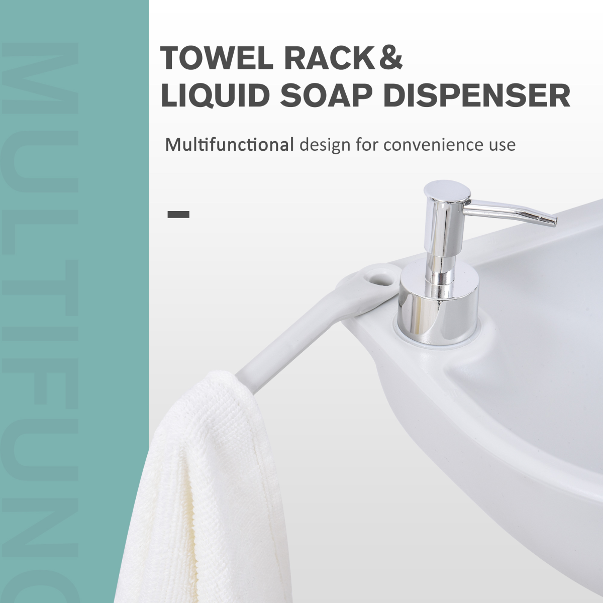 Portable Camping Sink with Soap Dispenser, Towel Holder & 17L Water Tank