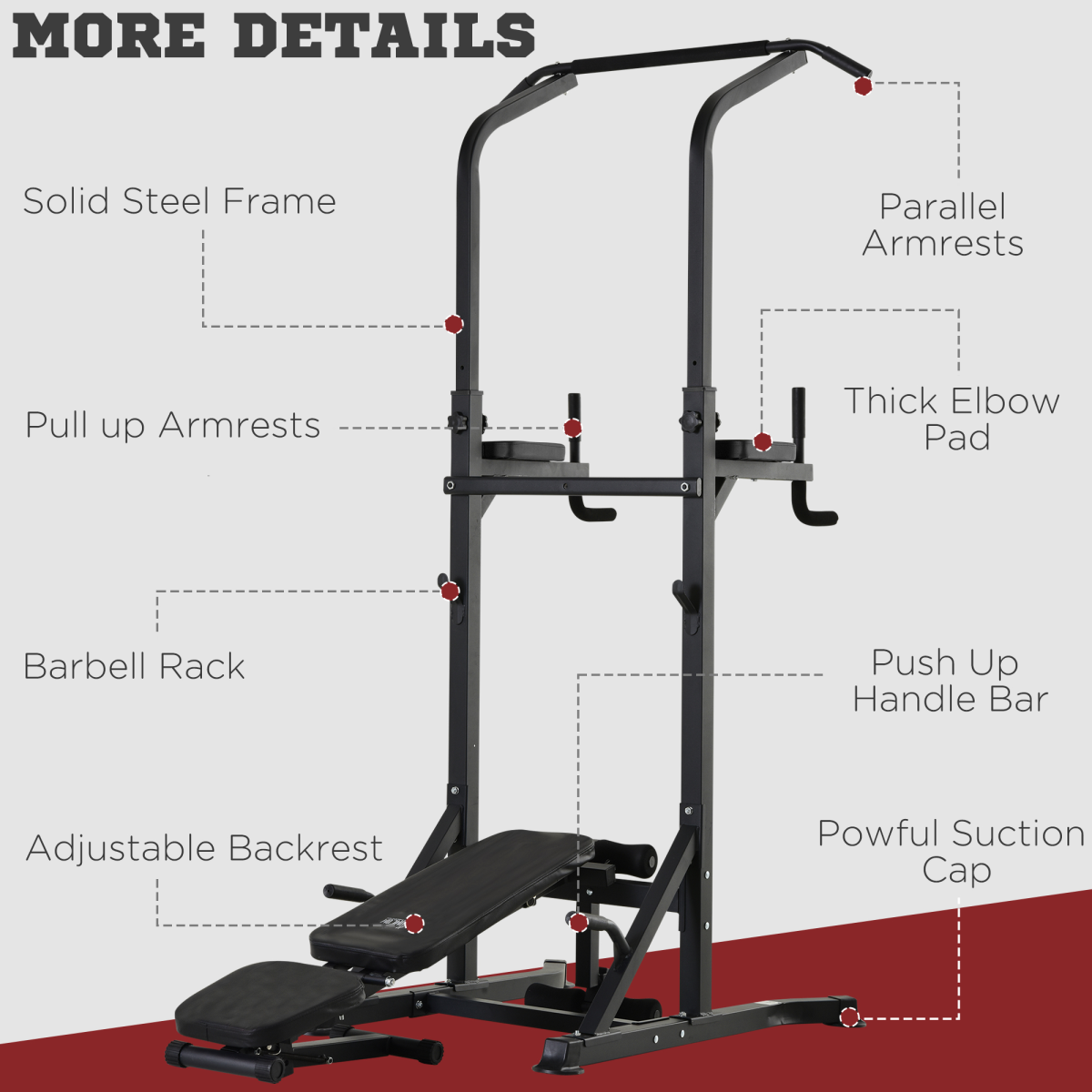 Versatile Adjustable Dip & Pull-Up Stand – Ultimate Home Fitness Solution - All Round Fitness
